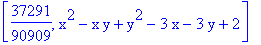 [37291/90909, x^2-x*y+y^2-3*x-3*y+2]